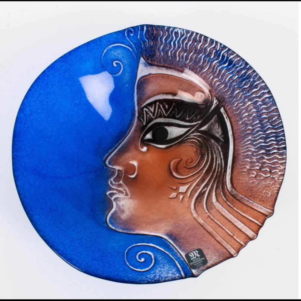Mats Jonasson Sweden Signed Egyptian Glass Dish